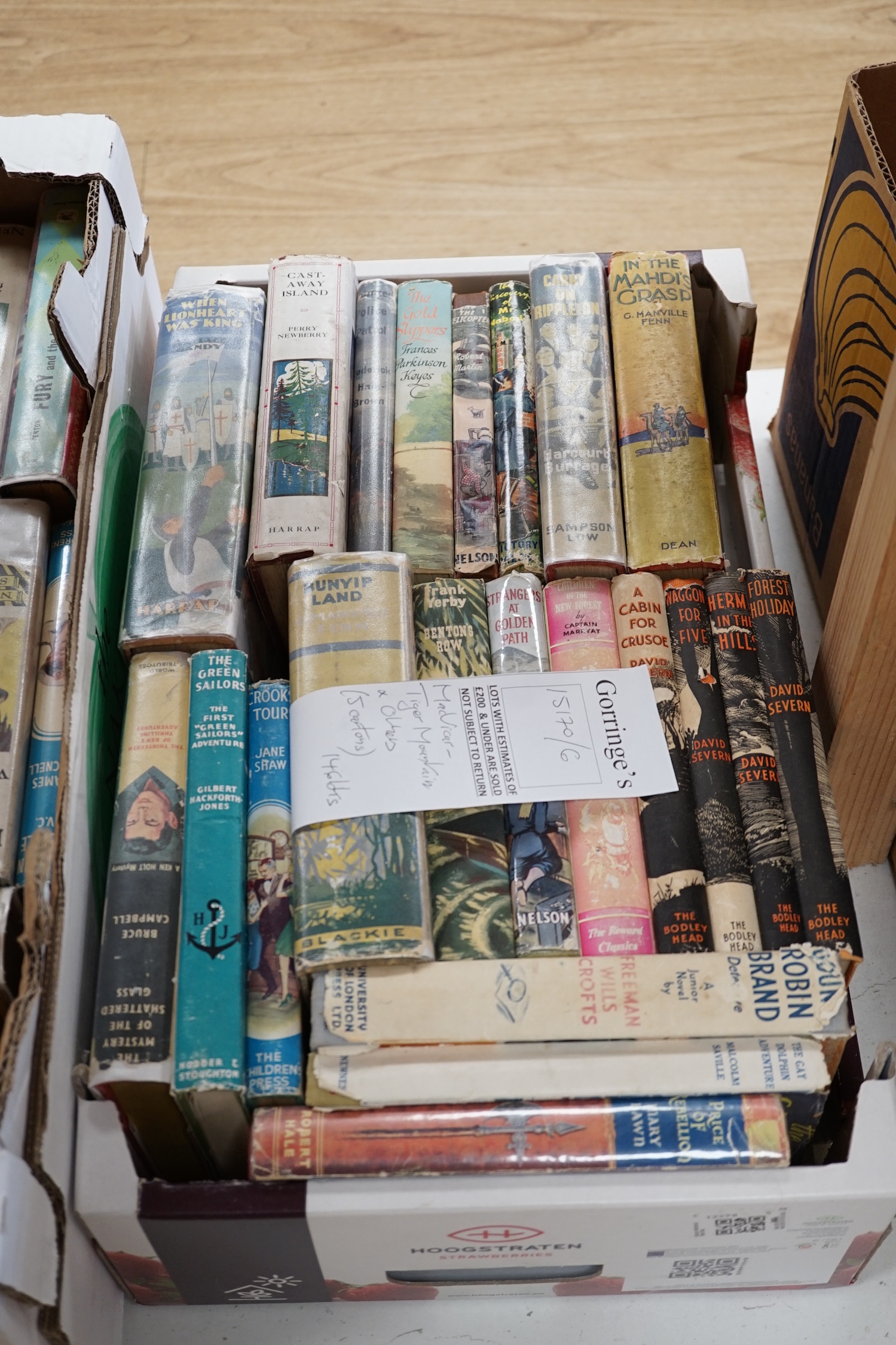 Children's Books - mostly illus. and in d/wrappers, including Biggles books; the Westermans; MacVicar's Tiger Mountain, Capon's The Cave of Cornelius; (1950's / 60's), approx. 120.